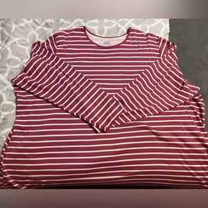 Croft & Barrow long sleeve women’s plus striped cotton tee, EUC, 5X